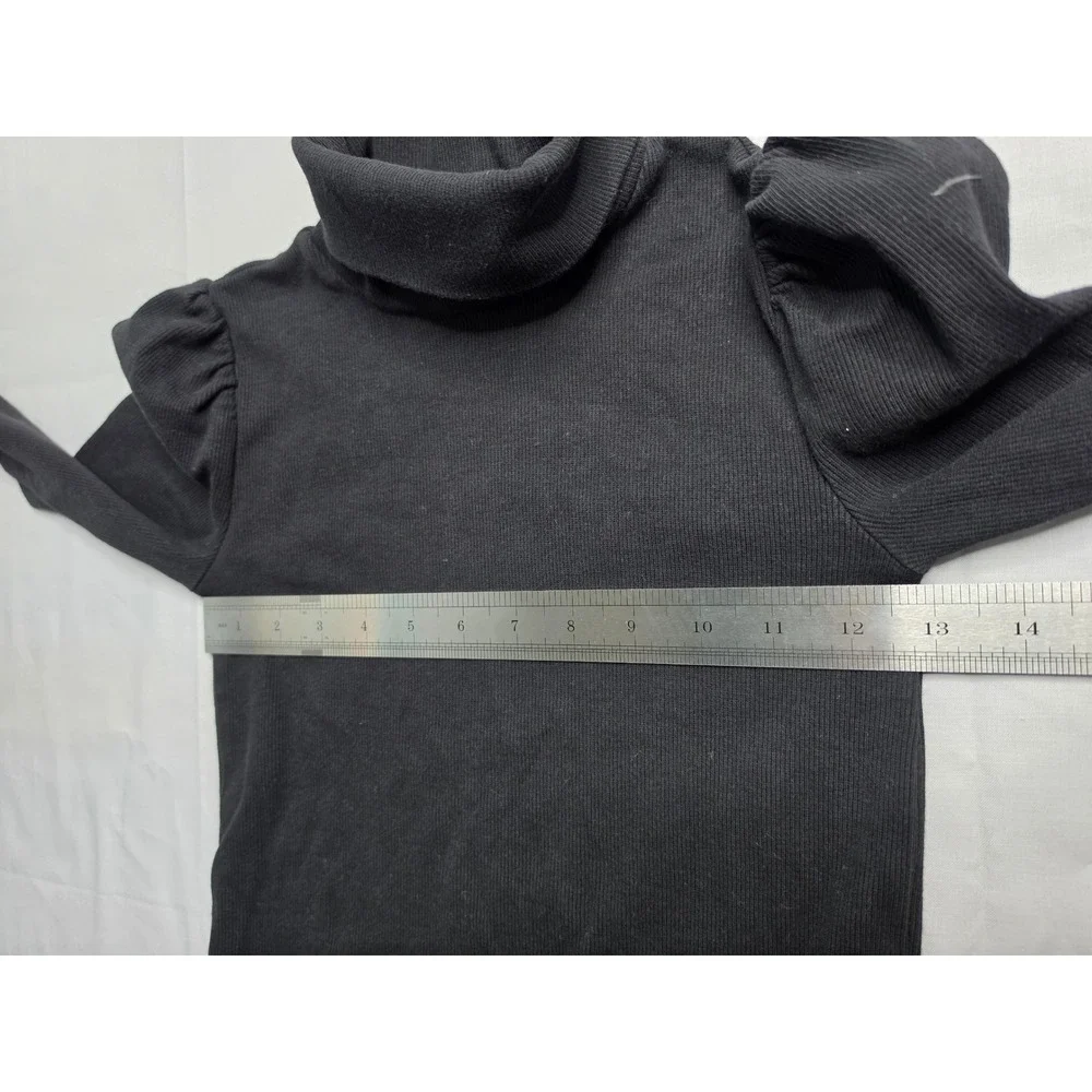 Gap Sweater Kids Medium 8-9 Black Ribbed Knitted Easy Fit Long Sleeve Turtleneck